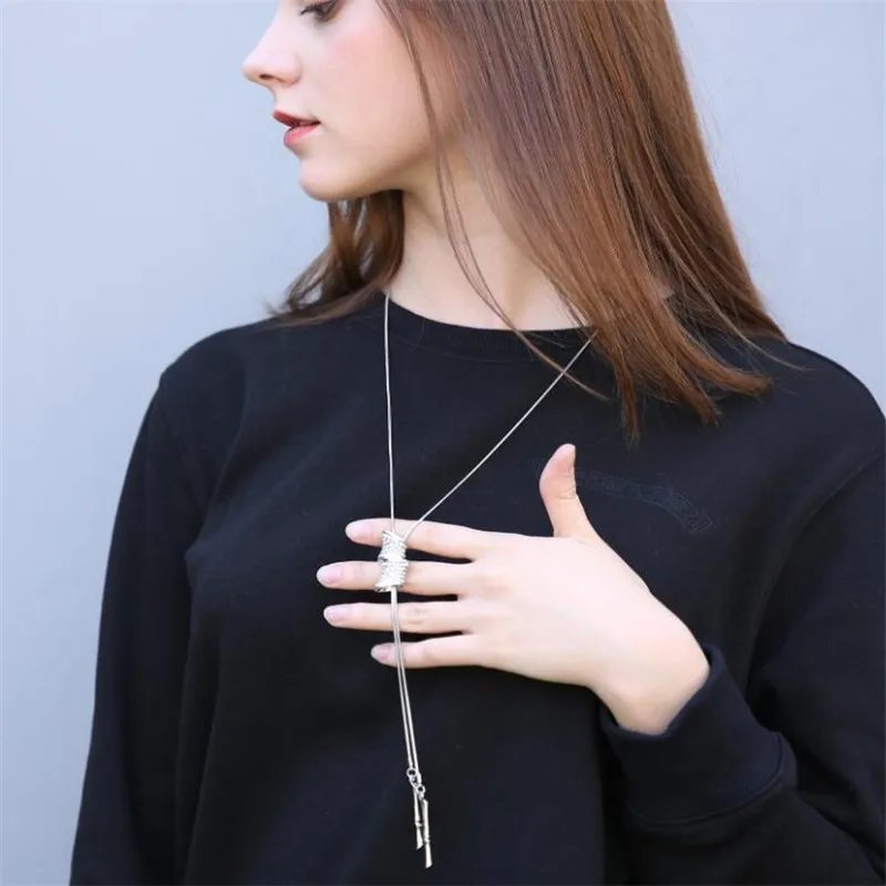 Длинное ожерелье-цепочка со стразами винтажный аксессуар яркое ожерелье |