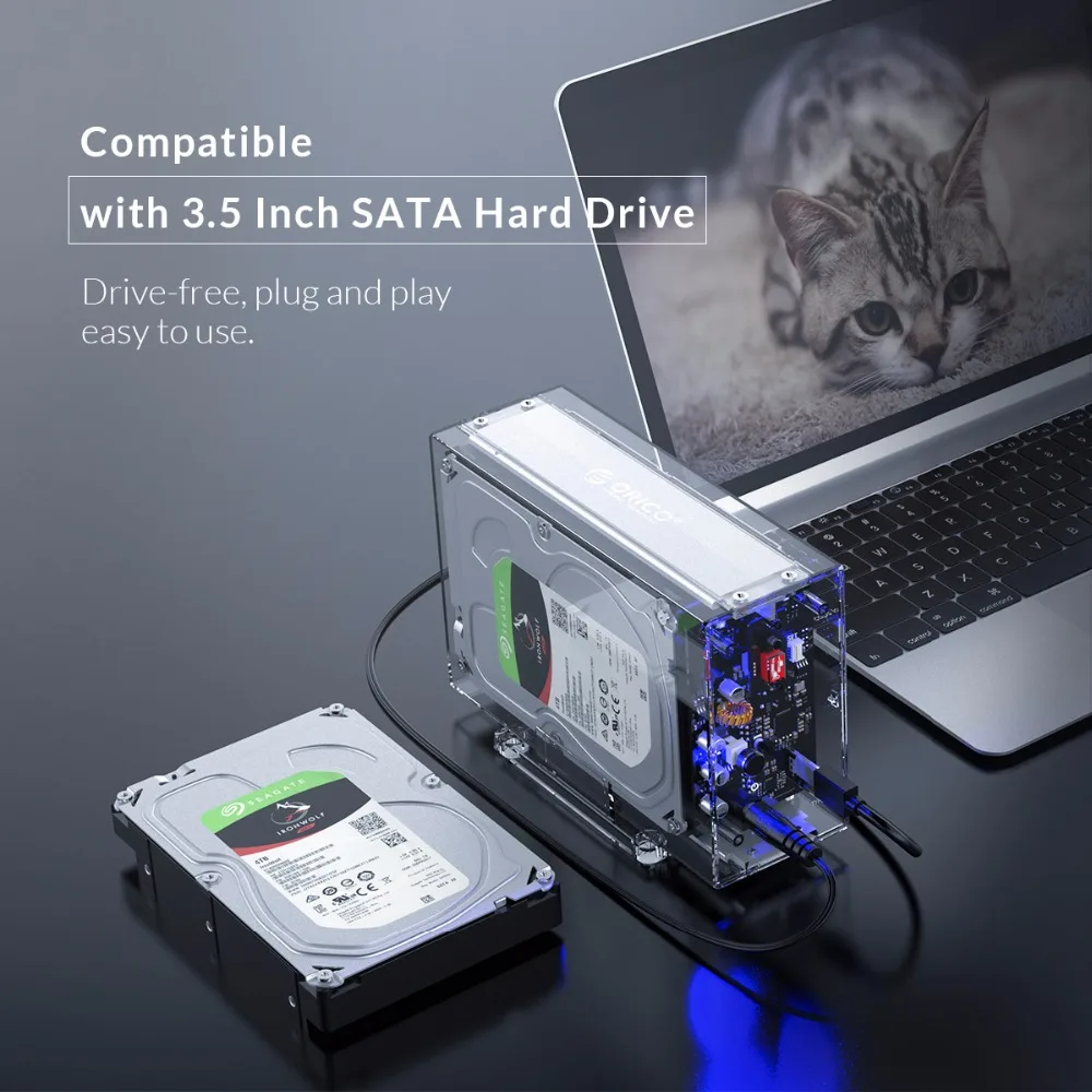 ORICO 3,5 ''корпус жесткого диска RAID 0 1 PM SPAN прозрачный Внешний SATA жесткий диск коробка HDD чехол для Windows/Mac/Linux