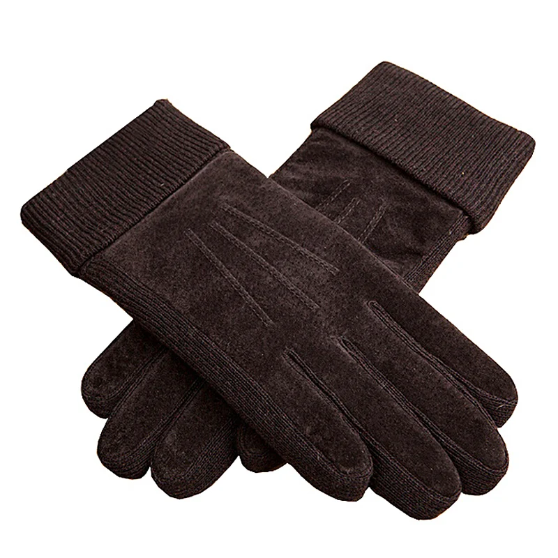 

Классические уличные мужские зимние теплые мотоциклетные перчатки XL XXL, черные коричневые перчатки из свиной шкуры, кожаные варежки для муж...