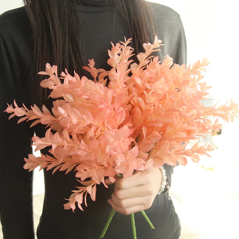 Розовые листья украшение дома Имитация эвкалипта лист гинкго свадьба цветок