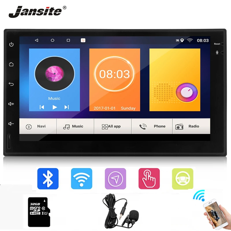 Jansite 7 &quot2 din Android 8 1 автомобиль радио MP5 мультимедийный проигрыватель цифровые