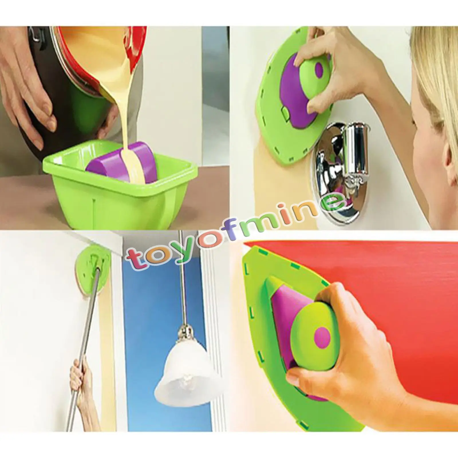 Easy Paint Pads Point Painting Roller Tray Decorative Multifunction Tool + 3 Sponge Set Kit | Дом и сад