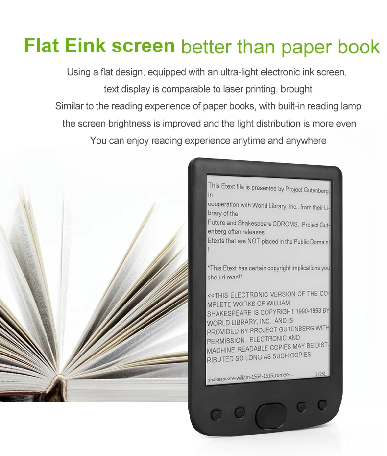 8 гбтф карта+ 8 Гб электронная книга ридер E-Ink 6 дюймов электронные книги e-Reader 800x600 разрешение дисплея 300 dpi с крышкой E-reader