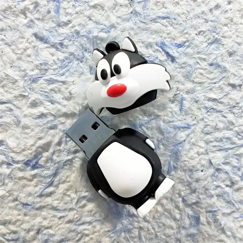 Мультфильм usb 2 0 диск лиса флэш накопитель 64 ГБ 32 флеш 16 8 4 животные волк карта
