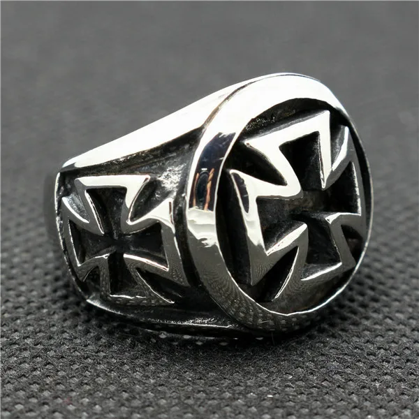 Newest Boys Mens 316L Stainless Steel Jewelry Jesus Cross Ring Factory Price | Украшения и аксессуары