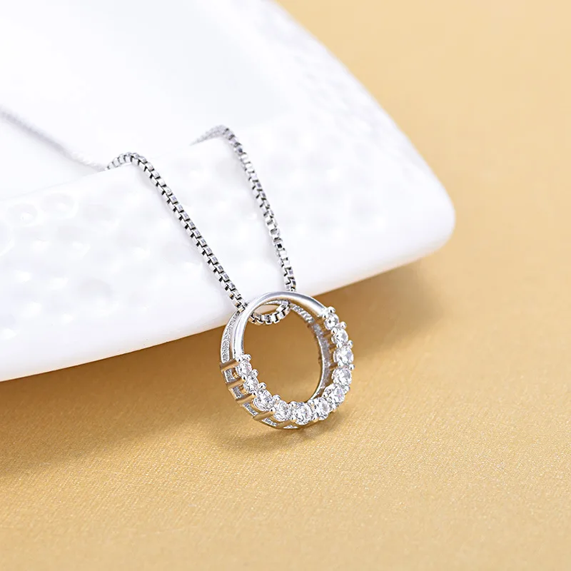Женское колье из серебра 925 пробы с кристаллами|Ожерелья| |