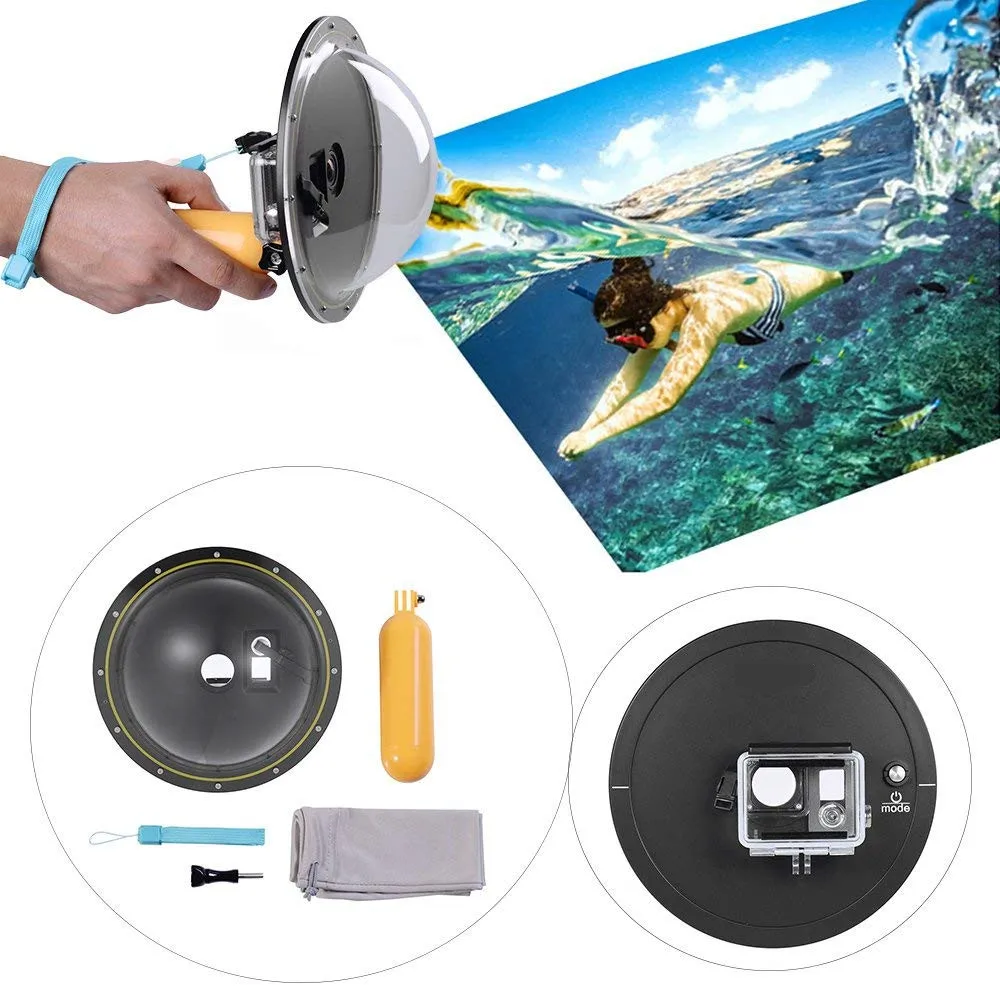 Suptig для Gopro аксессуары " 5 м водонепроницаемый прозрачный акриловый объектив купол порт с плавающей ручкой для GoPro Hero4 3+ 3 Экшн-камеры
