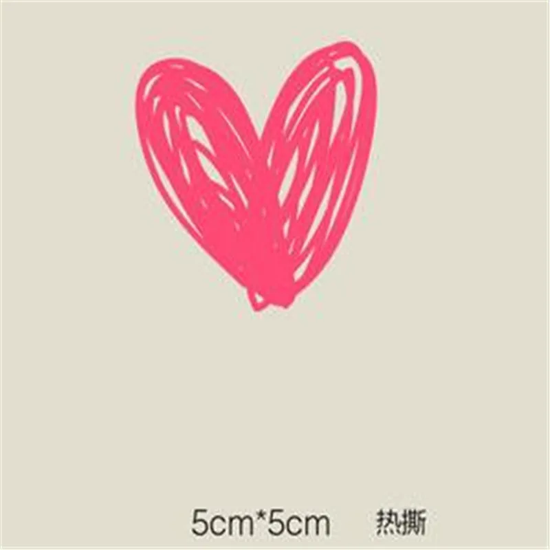 T shirt heat transfer printing heart stripe dot 56mm pvc patch for clothes iron on patches clothing 3d stickers | Дом и сад