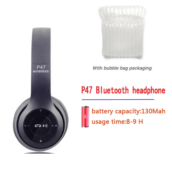 P47 usage time 8-9 H CBAOOO S1 беспроводные наушники Bluetooth гарнитура складные наушники регулируемые наушники с микрофоном 16 часов использования - Цвет: P47 usage time 8-9 H