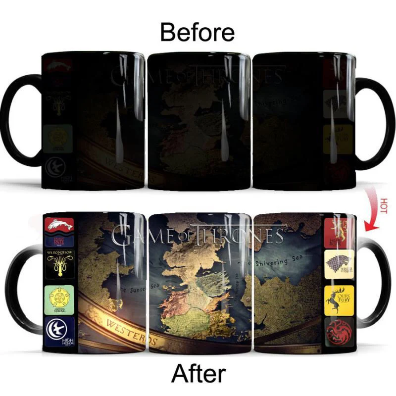 Игра престолов Магическая кружка для кофе горячая холодная кружка для изменения цвета 350 мл керамическая винная чайная кружка чашка подарок для ваших друзей