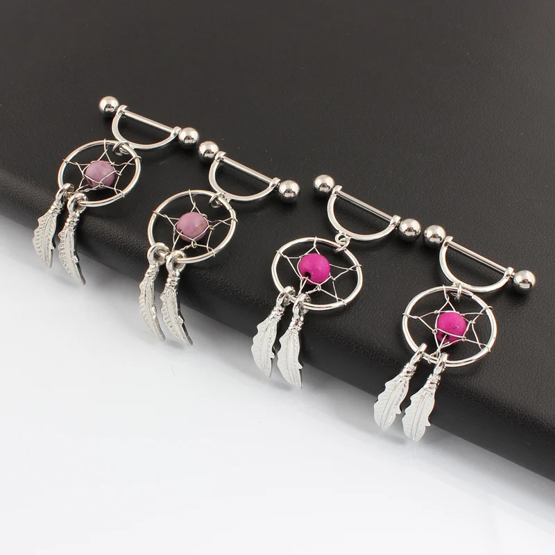 Розничная продажа 2 шт./партия кольцо Ловец снов для сосков красивое безникелевое