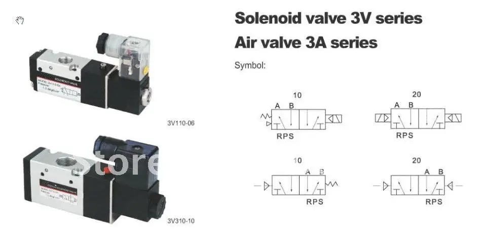 3V110 06 DC12V 3 порта 2 положения 1/8 &quotBSP одинарный соленоид Пневматический воздушный