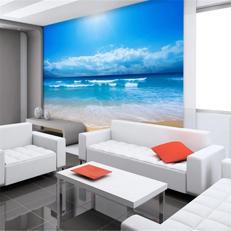 3d фотообои beibehang европейские шелковые тканевые обои для спальни океана неба