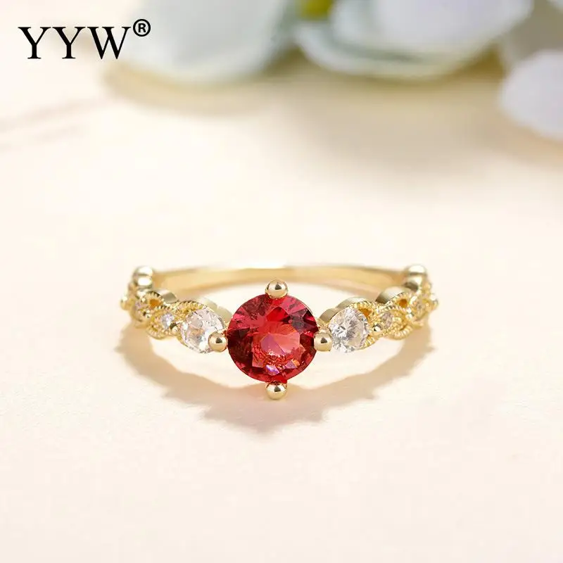 Женское кольцо с золотым покрытием модное из латуни кубическим цирконием размер