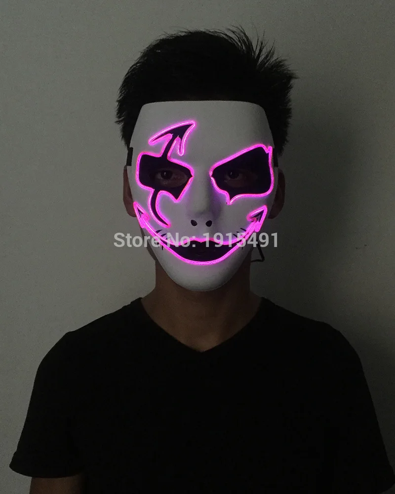 Новый тип Тема фильма модная EL проволока светящаяся стрела Демон Маска неоновая