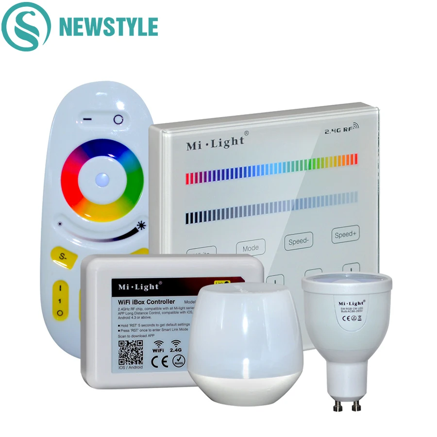 Mi Light RGBW светодиодные лампы AC86 265V GU10 5 Вт RGBWW точечное освещение беспроводная
