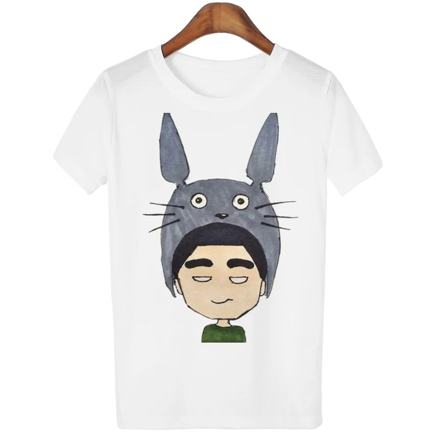 Женская футболка с принтом Тоторо размера плюс топы рисунком блузки camisetas Kwaii |