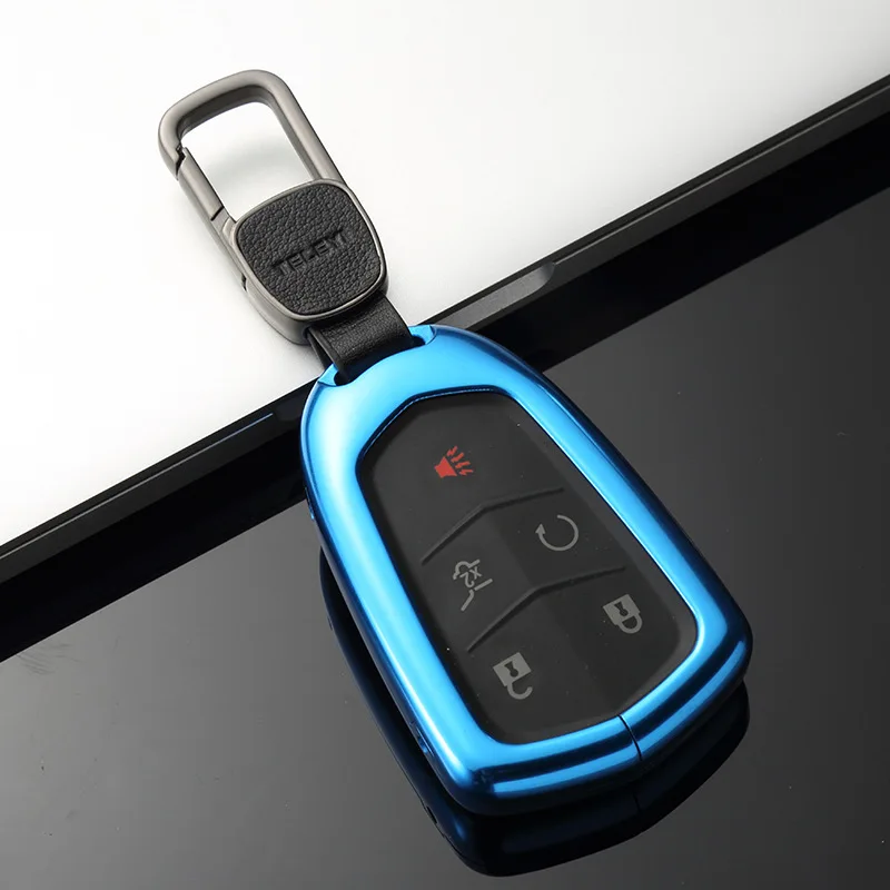 Автомобиль Алюминий сплав Auto Key держатель оболочки удаленный ключевой чехол для Cadillac ATS-L CT6 CTS XTS XT5 SRX Escalade - Название цвета: 03