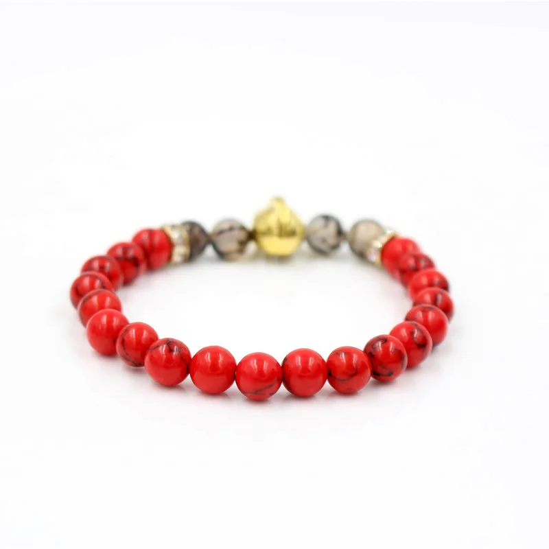 2017 новая мода натуральный камень Howlite женский и мужской браслет популярный