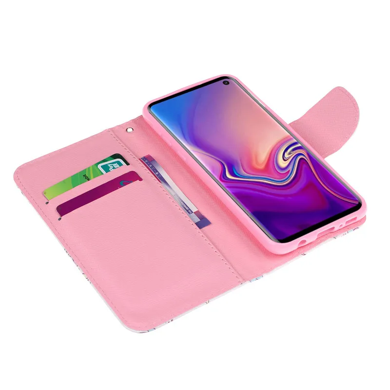Чехол бумажник из искусственной кожи для Samsung Galaxy S7 Edge S8 S9 S10 Plus Lite защитный флип