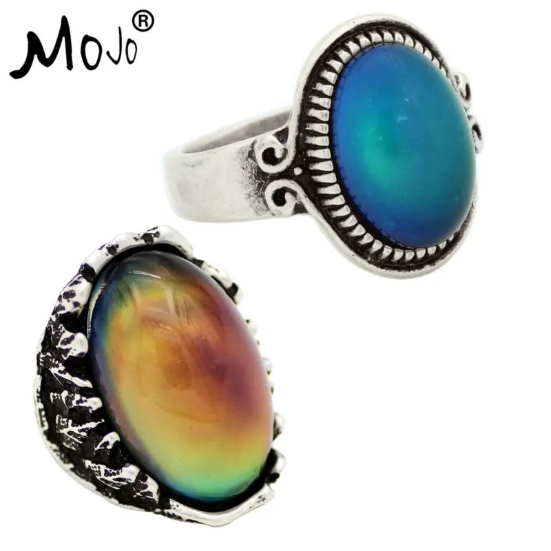 

2PCS Vintage Ring Set of Rings on Fingers Mood Ring That Changes Color Wedding Rings of Strength for Women Men Jewelry RS009-057