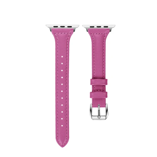 Rose red Ремешок для apple watch band 44 мм, 42 мм, 38 мм, 40 мм кожаный браслет, ремешок для наручных часов iwatch, ремешок series 5/4/3/2/1 ремешок на запястье - Цвет ремешка: Rose red