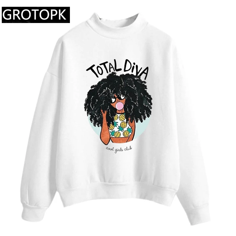 Melanin/Женская толстовка с принтом; пуловер с длинными рукавами; теплые зимние топы; черные толстовки с капюшоном для девочек в стиле АБА; уличная одежда