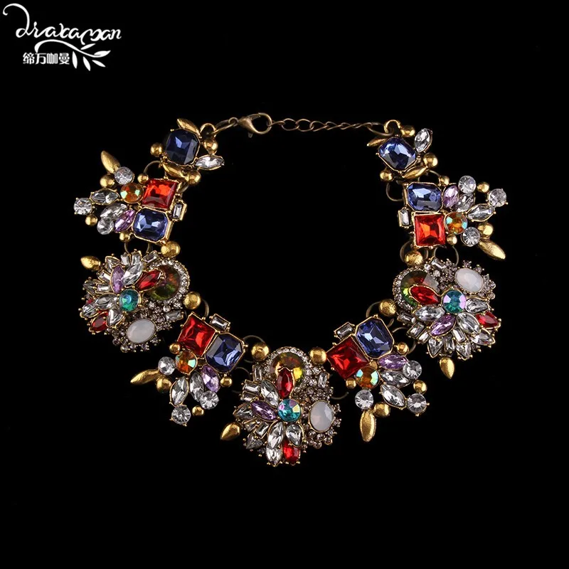 Dvacaman Brand2016, модные стразы, три комплекта ювелирных изделий, свадебные украшения, колье, аксессуары для воротника, Femme Bijoux C50