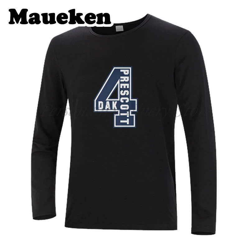 Для мужчин осень-зима дак Прескотт #4 &quotНазад в будущее&quot футболка с длинным