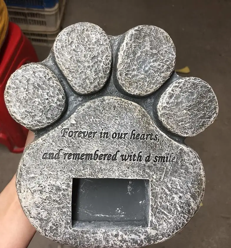 Default Style Pet Tombstone Customized Resin Handicraft Animal Souvenir with Photo Frame for Puppy Tombstone - Цвет: Default Style