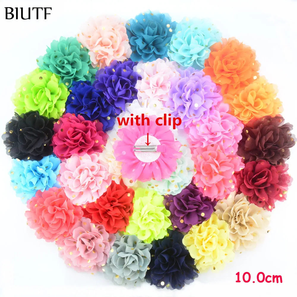 32 шт./лот Популярные Цветы ручная работа заколка для волос 4 &quotЗолотой горошек