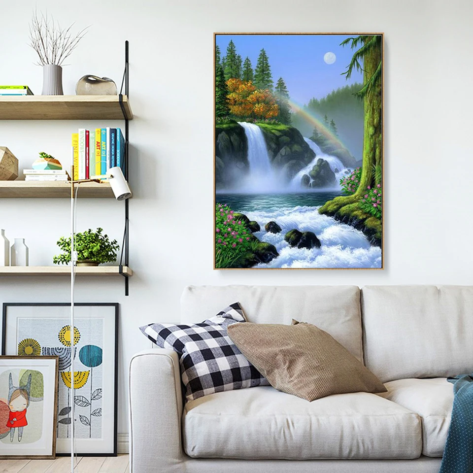 Алмазная мозаика картина стразы вышивка крестиком алмазная водопад полностью