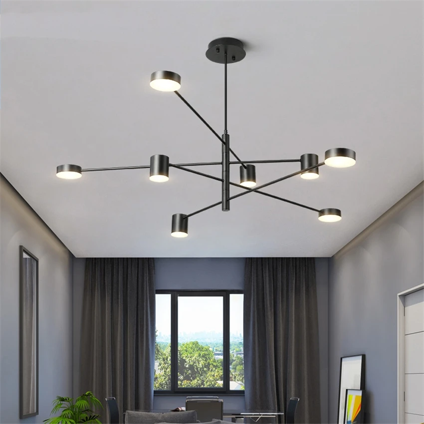 Скандинавские длинные железные круглые люстры для торта Светильники гостиной