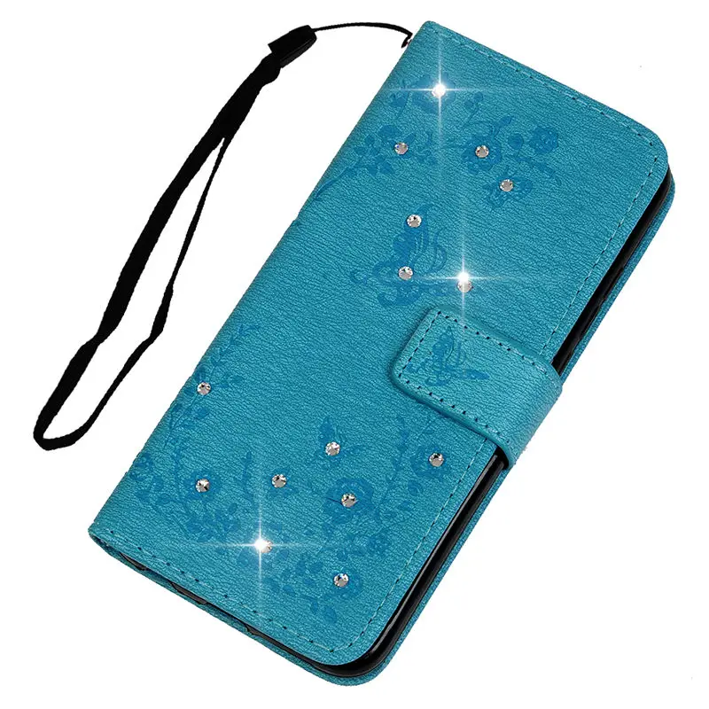 TURATA Bling Diamond Leather Flip Stand Wallet Case For Huawei Honor 10/P20 Pro/7C/P20 Lite/P20 Luxury Emboss Butterfly Cover | Мобильные
