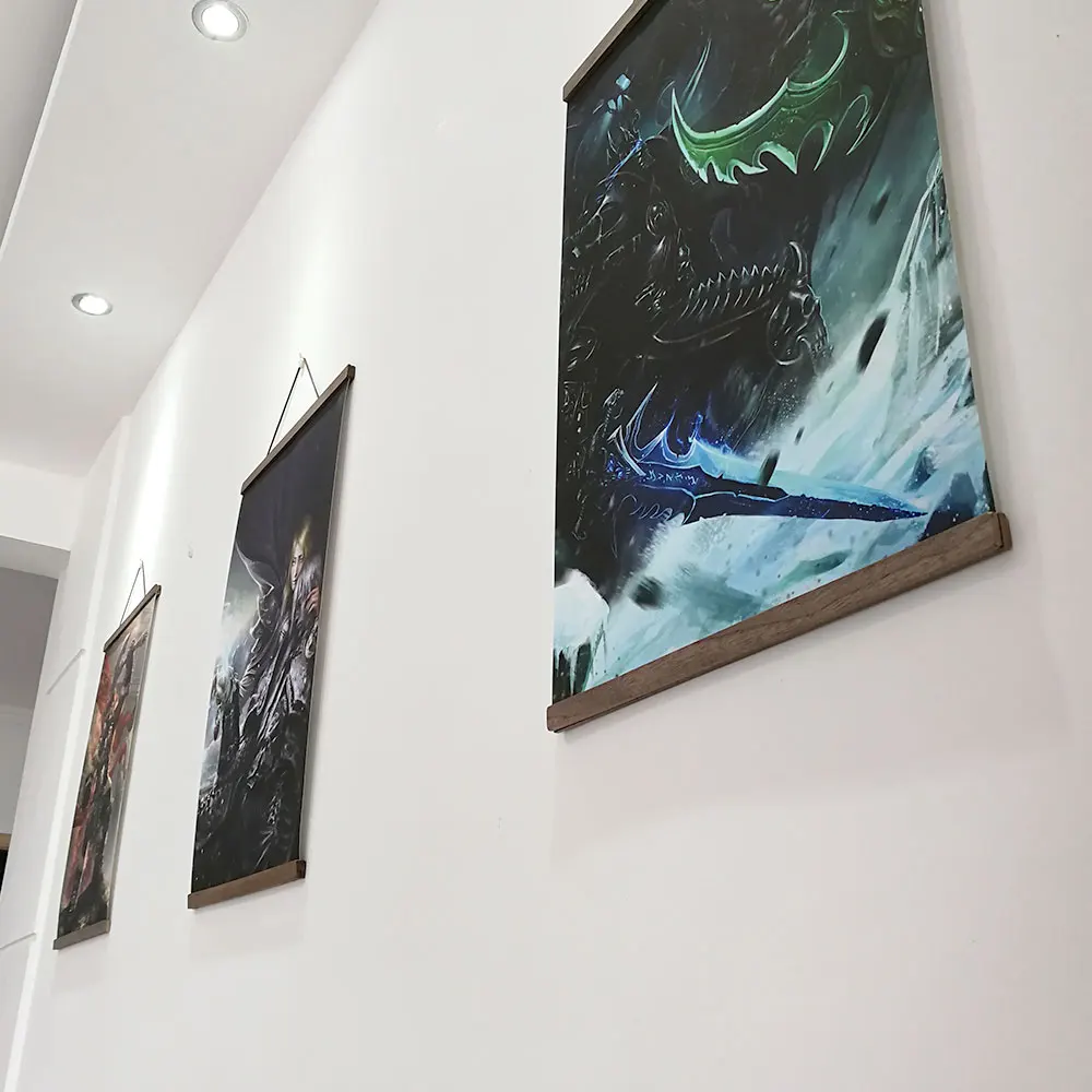 World of Warcrafts Битва за Azeroth плакат Sylvanas Anduin Jaina плакат с твердой древесины подвесной прокрутки украшения живопись
