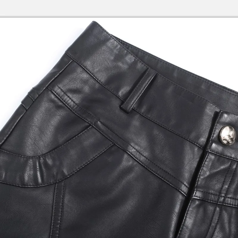 

very high quality leather Shorts women 2018 spring sexy high waist black shorts plus size 4XL short trousers women winter shorts