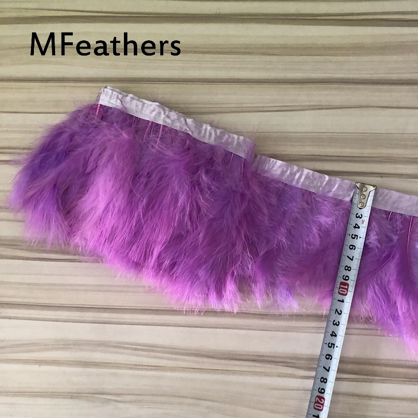 

10 Meters Lavender Fluffy Marabou Feather Trims Fringe 6-8inch Turkey Feathers for Crafts Ribbon Boa Clothing Wedding Decoration