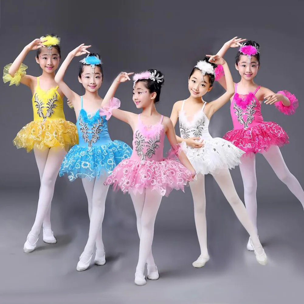 Балетное платье пачка для девочек цвет розовый синий расшитое блестками|ballet tutu