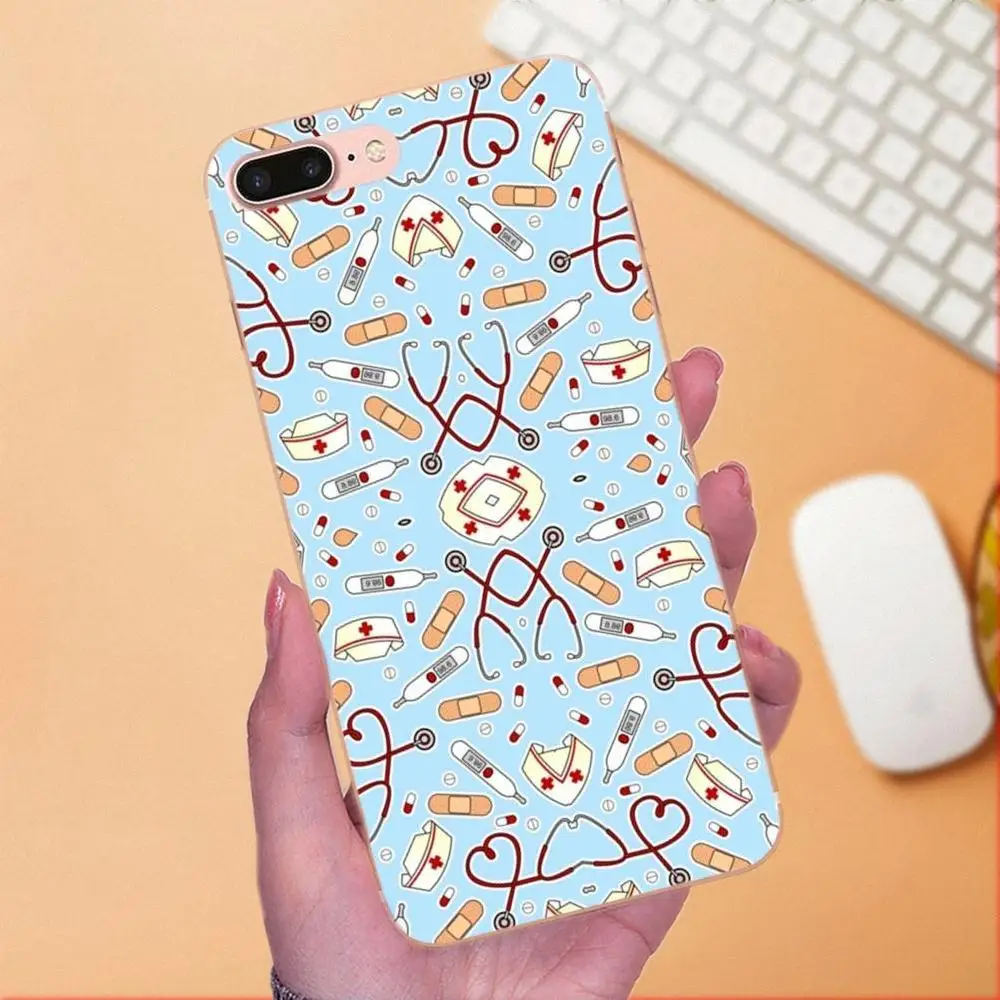 Медицинская медицина для медсестры чехол с сердцем Samsung Galaxy Note 5 8 9 S3 S4 S5 S6 S7 S8 S9 S10