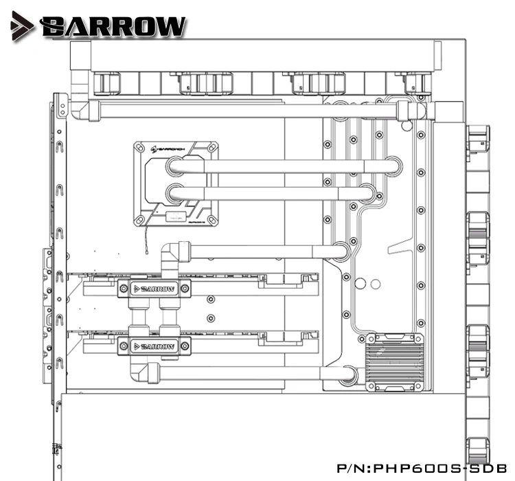 Курган акриловая доска в качестве канала воды использовать для PHANTEKS P600S чехол компьютера для процессора и GPU Блок/5 В 3PIN A-RGB водный путь