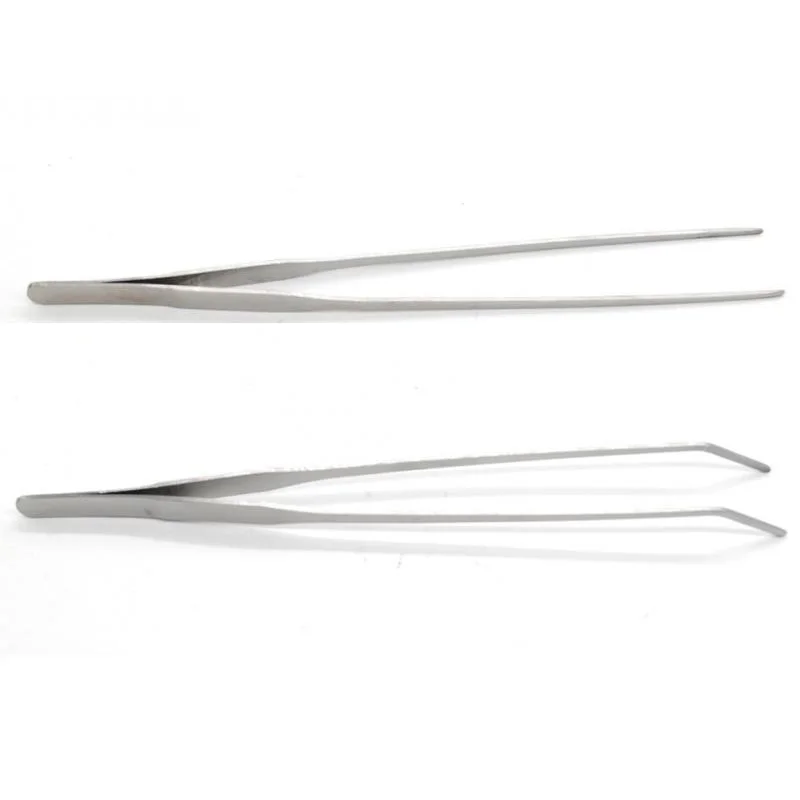 2 шт./лот аквариумные рыбки из нержавеющей стали Изогнутые и прямые пинцеты для