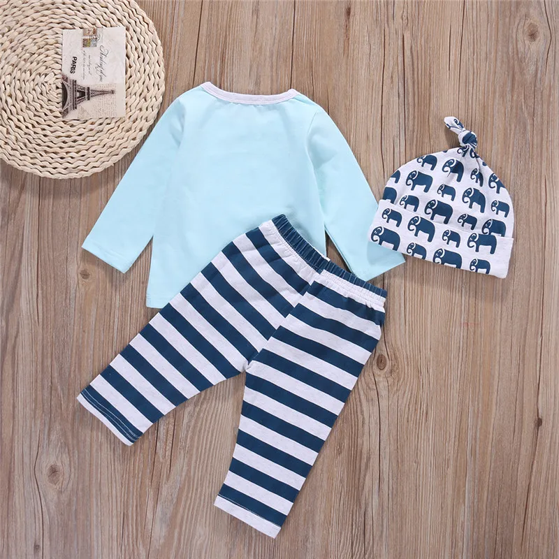 3 ШТ. Новорожденный Одежды Наборы С Длинным Рукавом Мультфильм Пуловер Топы