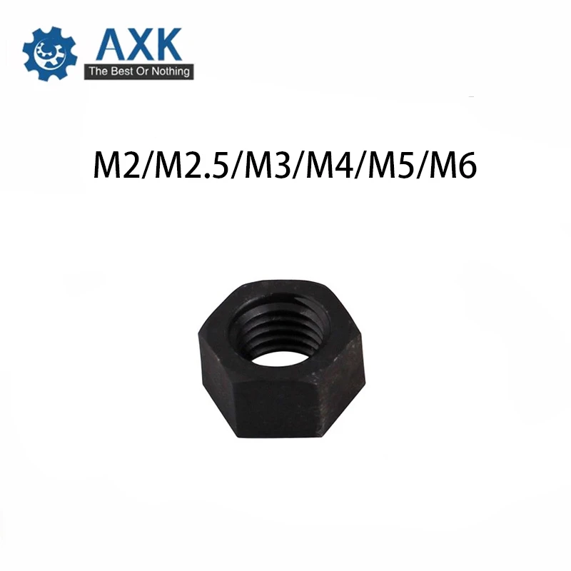 Шестигранная гайка шестигранные гайки черная углеродистая сталь M2 M2.5 M3 M4 M5 M6 100
