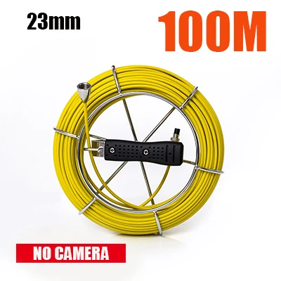 100M without camera Аксессуары 23 мм Головка камеры с кабелем 20 м/30 м/50 м/60 м/100 м, канализация сливная труба замена головки камеры осмотра, для WP90 WP70 - Цвет: 100M without camera