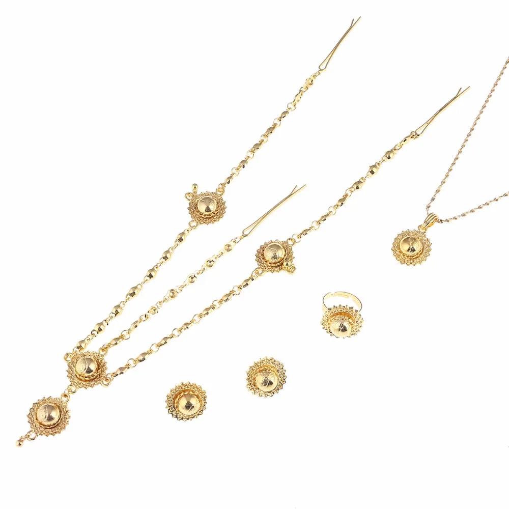 Комплекты ювелирных изделий из эфиопской кожи золотого цвета цепочка украшение