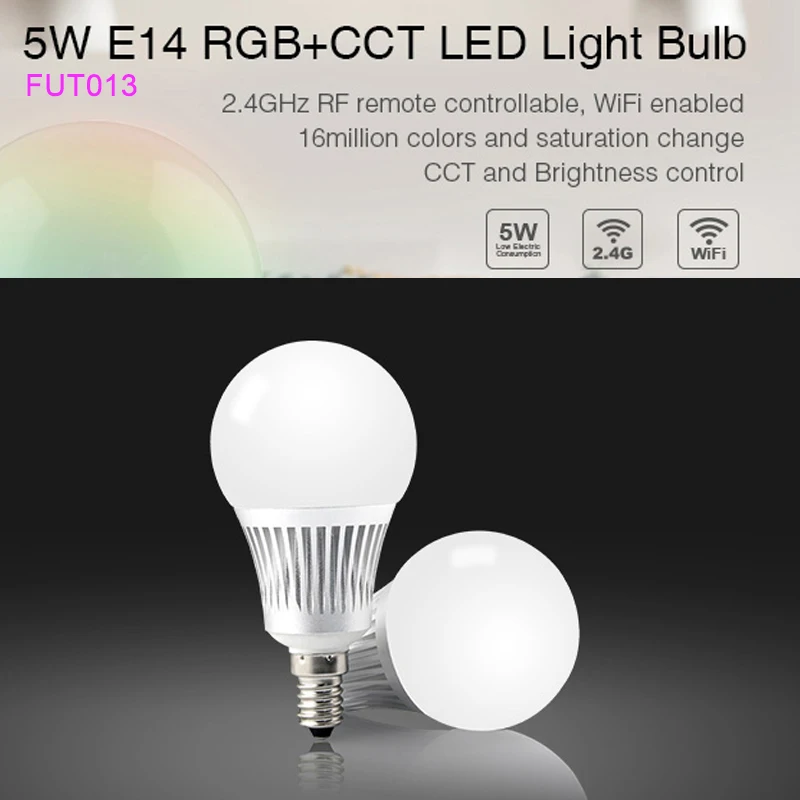 Умная Светодиодная лампа 4 Вт 5 6 9 12 E14/E27/MR16 RGB + CCT Led В/220 В внутренняя с беспроводным
