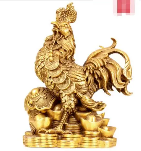 Китайский латунный петух украшения Yuanbao Ruyi деньги курица Двенадцать зодиака