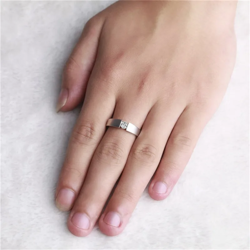 Косынка мужской 925 Серебряное кольцо комплект 0.6ct AAAAA CZ Diamant заниматься Для мужчин