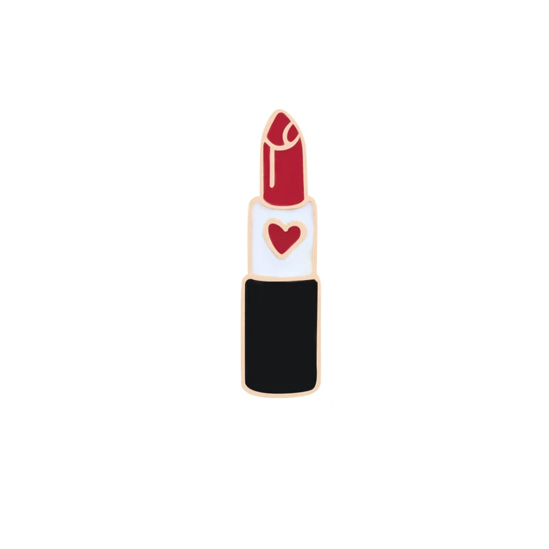 Lipstick 2 Милая девушка брошь ШАРМ помады розовый бантом металлическая Глянцевая шпильки женские платья, Рубашки нагрудные булавки шляпа бутоньерка Макияж Ювелирные изделия - Окраска металла: Lipstick 2