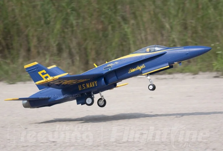 Модель реактивного самолета Freewing F18 F-18 90 мм F/A-18C Hornet Blue Angels RC EDF